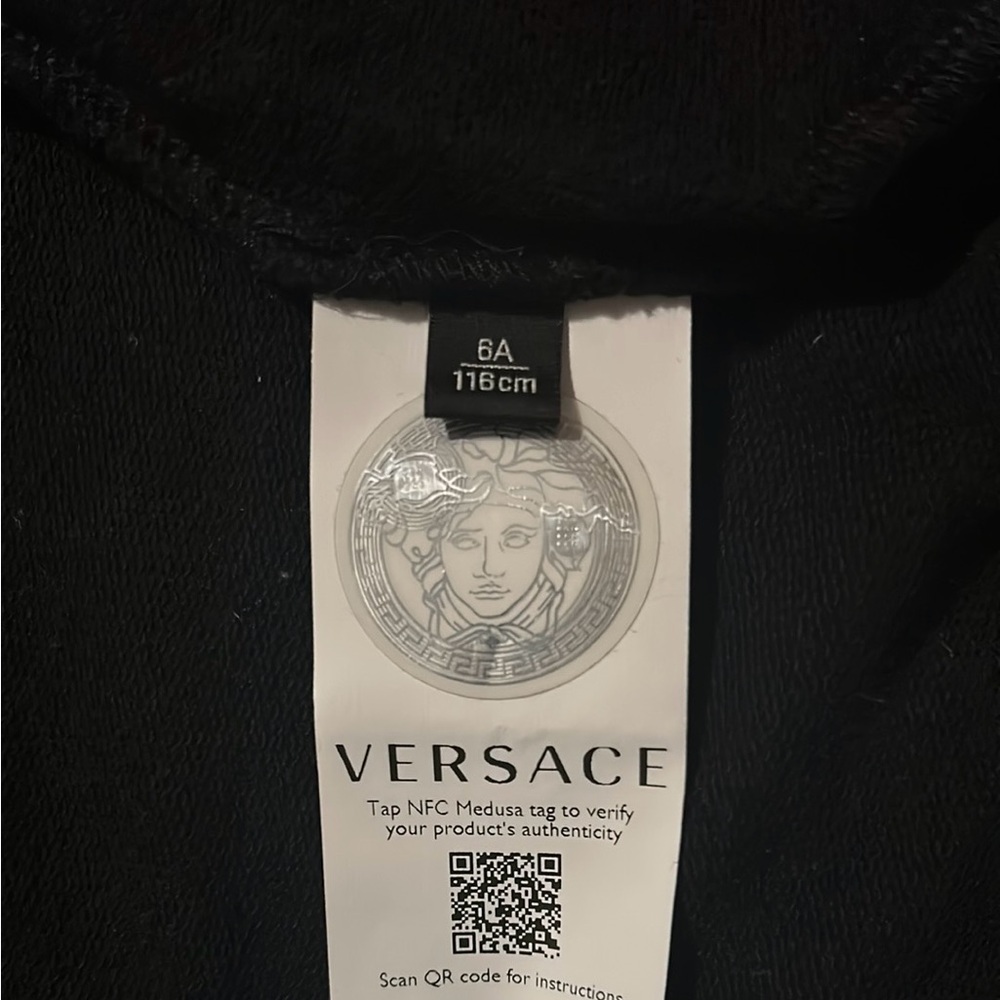 Versace Girls Short Sleeve Black Dress - Picture 5 of 5